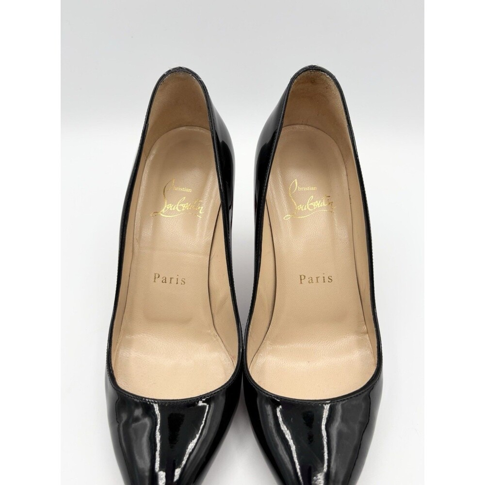 Christian Louboutin Pigalle 85 Black Patent Pointed Stiletto Heels Sz EU 35.5 - Picture 4 of 9